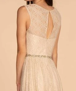 Elizabeth K - GL2611 Floral Lace Jewel A-Line Evening Gown 13 Elizabeth K - GL2611 Floral Lace Jewel A-Line Evening Gown