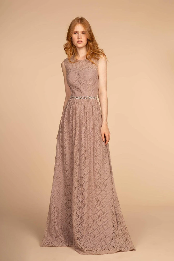 Elizabeth K - GL2611 Floral Lace Jewel A-Line Evening Gown 7 Elizabeth K - GL2611 Floral Lace Jewel A-Line Evening Gown