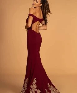 Elizabeth K - GL2658 Off-Shoulder Fitted Mermaid Dress