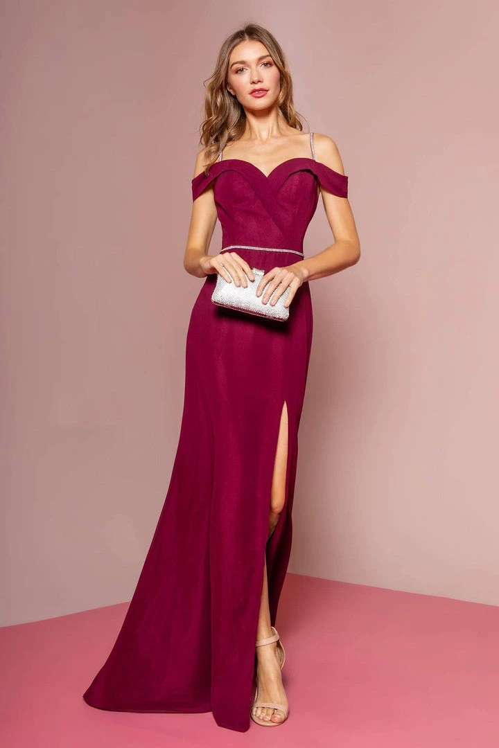 Elizabeth K - GL2665 Surplice Off Shoulder High Slit Gown 9 Elizabeth K - GL2665 Surplice Off Shoulder High Slit Gown