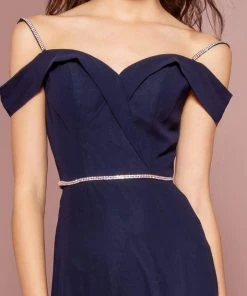 Elizabeth K - GL2665 Surplice Off Shoulder High Slit Gown 12 Elizabeth K - GL2665 Surplice Off Shoulder High Slit Gown