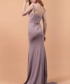 Elizabeth K - GL2670 Seamed Scoop Sheath Evening Dress