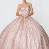 Elizabeth K - GL2801 Strapless Embellished Ballgown With Cloak 1 Elizabeth K - GL2801 Strapless Embellished Ballgown With Cloak
