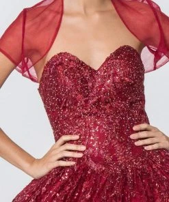 Elizabeth K - GL2804 Embellished Sweetheart Ballgown With Bolero 14 Elizabeth K - GL2804 Embellished Sweetheart Ballgown With Bolero