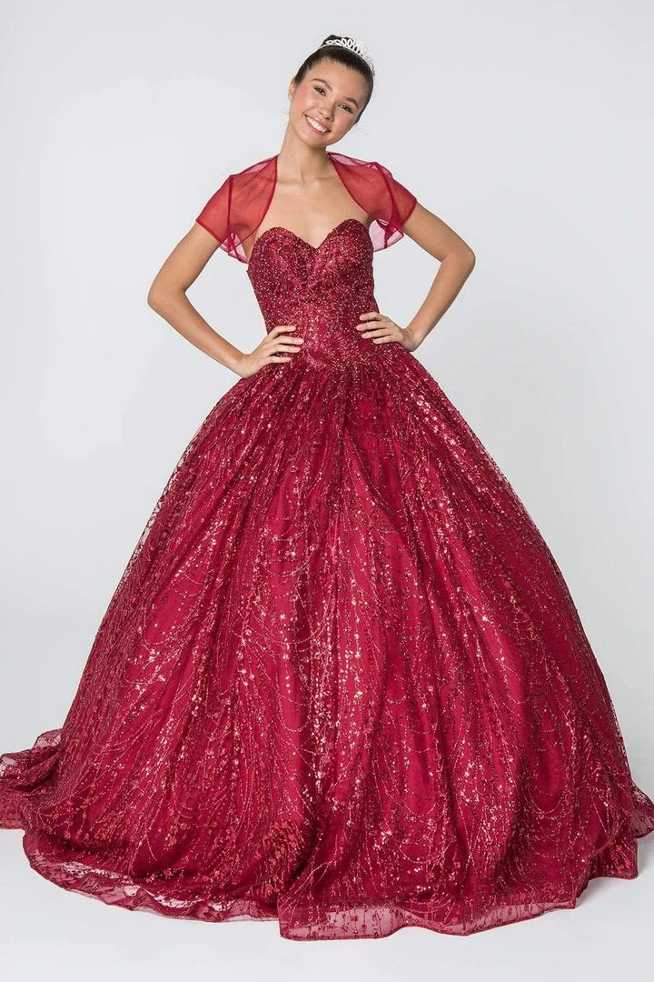 Elizabeth K - GL2804 Embellished Sweetheart Ballgown With Bolero 3 Elizabeth K - GL2804 Embellished Sweetheart Ballgown With Bolero