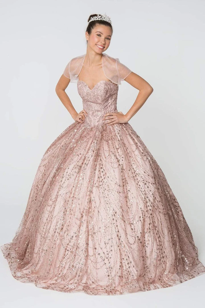 Elizabeth K - GL2804 Embellished Sweetheart Ballgown With Bolero 9 Elizabeth K - GL2804 Embellished Sweetheart Ballgown With Bolero