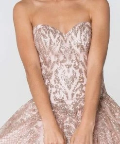 Elizabeth K - GL2806 Strapless Sweetheart Glitter Ballgown