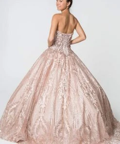 Elizabeth K - GL2806 Strapless Sweetheart Glitter Ballgown