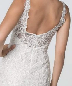 Elizabeth K - GL2815 Embroidered V-Neck Mermaid Wedding Dress 9 Elizabeth K - GL2815 Embroidered V-Neck Mermaid Wedding Dress