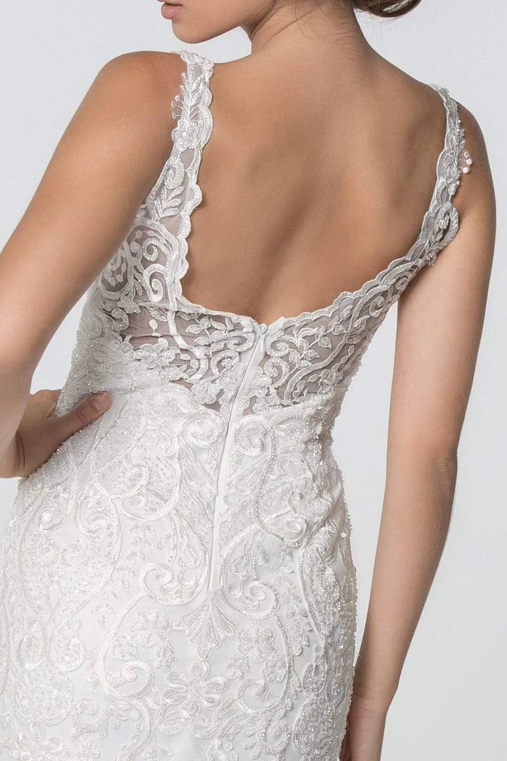 Elizabeth K - GL2815 Embroidered V-Neck Mermaid Wedding Dress 6 Elizabeth K - GL2815 Embroidered V-Neck Mermaid Wedding Dress