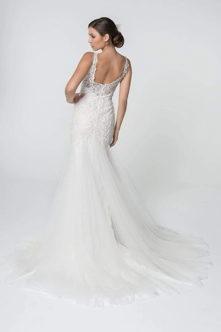 Elizabeth K - GL2815 Embroidered V-Neck Mermaid Wedding Dress 4 Elizabeth K - GL2815 Embroidered V-Neck Mermaid Wedding Dress