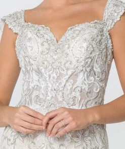 Elizabeth K - GL2822 Jewel Embroidered Sweetheart Trumpet Gown