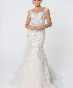 Elizabeth K - GL2822 Jewel Embroidered Sweetheart Trumpet Gown