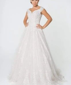 Elizabeth K - GL2823 Embellished Lace A-line Wedding Gown