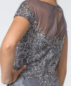 Elizabeth K - GL2828 Embellished Lace Bateau Chiffon A-line Gown 21 Elizabeth K - GL2828 Embellished Lace Bateau Chiffon A-line Gown