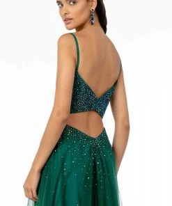 Elizabeth K - GL2891 Beaded Bodice Illusion Deep V-Neck Long Dress 13 Elizabeth K - GL2891 Beaded Bodice Illusion Deep V-Neck Long Dress