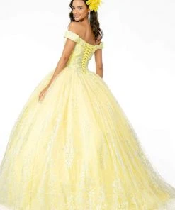 Elizabeth K - GL2910 Glitter Mesh Off-Shoulder Quinceanera Gown