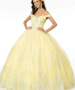 Elizabeth K - GL2910 Glitter Mesh Off-Shoulder Quinceanera Gown