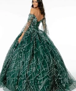 Elizabeth K - GL2911 Glitter Off-Shoulder Ballgown