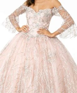 Elizabeth K - GL2911 Glitter Off-Shoulder Ballgown