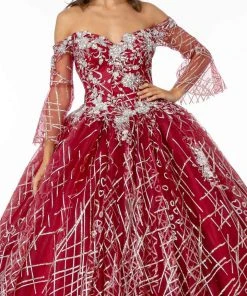 Elizabeth K - GL2911 Glitter Off-Shoulder Ballgown