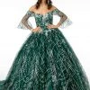 Elizabeth K - GL2911 Glitter Off-Shoulder Ballgown
