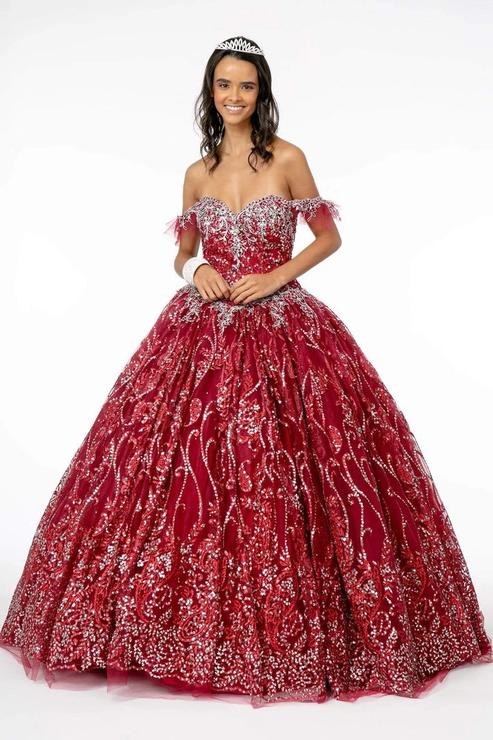 Elizabeth K - GL2913 Glitter Embellished Off-Shoulder Ballgown 3 Elizabeth K - GL2913 Glitter Embellished Off-Shoulder Ballgown