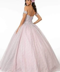 Elizabeth K - GL2914 Glitter Embellished Sweetheart Ballgown With Cape