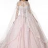 Elizabeth K - GL2914 Glitter Embellished Sweetheart Ballgown With Cape 2 Elizabeth K - GL2914 Glitter Embellished Sweetheart Ballgown With Cape