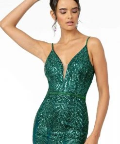 Elizabeth K - GL2939 Glitter Sequined Mermaid Evening Dress