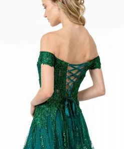 Elizabeth K - GL2941 Embroidered Off-Shoulder A-Line Gown