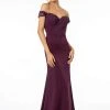 Elizabeth K - GL2958 Beaded Lace Appliqued Off Shoulder Jersey Gown