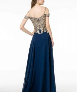 Elizabeth K - GL2998 Embroidered Sweetheart Chiffon A-Line Gown