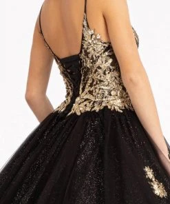 Elizabeth K GL3021 - Sleeveless Plunging V-neck Ballgown