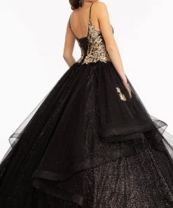 Elizabeth K GL3021 - Sleeveless Plunging V-neck Ballgown