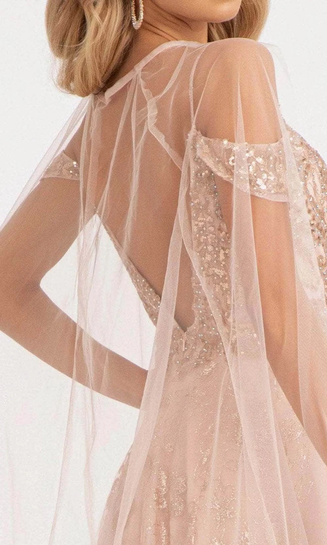 Elizabeth K GL3070 - Draping Sleeves Formal Gown 8 Elizabeth K GL3070 - Draping Sleeves Formal Gown