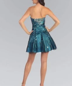 Elizabeth K - GS1023 Sequined Sweetheart Tulle A-Line Dress