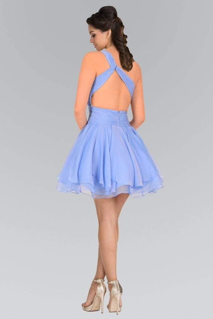 Elizabeth K - GS1037 Jeweled One Shoulder Short Ruffled Dress 7 Elizabeth K - GS1037 Jeweled One Shoulder Short Ruffled Dress