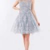 Elizabeth K - GS1964 Cap Sleeve Glitter Illusion Dress