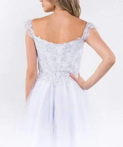 Elizabeth K - GS1966 Flutter Strap Embroidered A-Line Dress