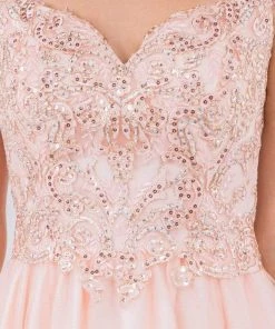 Elizabeth K - GS1966 Flutter Strap Embroidered A-Line Dress