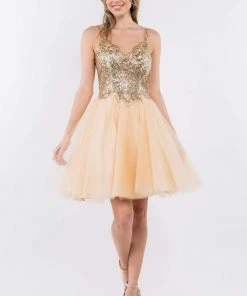 Elizabeth K - GS1967 Short Sequined A-Line Dress