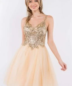 Elizabeth K - GS1967 Short Sequined A-Line Dress