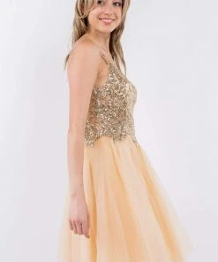 Elizabeth K - GS1967 Short Sequined A-Line Dress