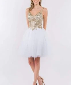 Elizabeth K - GS1967 Short Sequined A-Line Dress