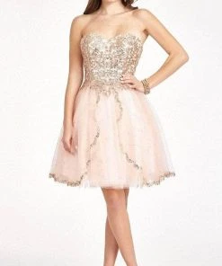 Elizabeth K GS1980 - Sequin Applique A-Line Cocktail Dress