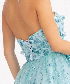 Elizabeth K GS1995 - Strapless Embellished Short Dress