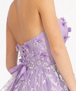 Elizabeth K GS1995 - Strapless Embellished Short Dress