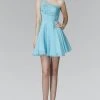 Elizabeth K - GS2020 Beaded Asymmetric Neck Chiffon Dress