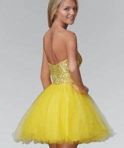 Elizabeth K - GS2034 Jewel Embellished Sweetheart Tulle Dress